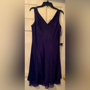 Bella Donna Women’s Purple Dress - 100% Silk - Size 14P - NWT